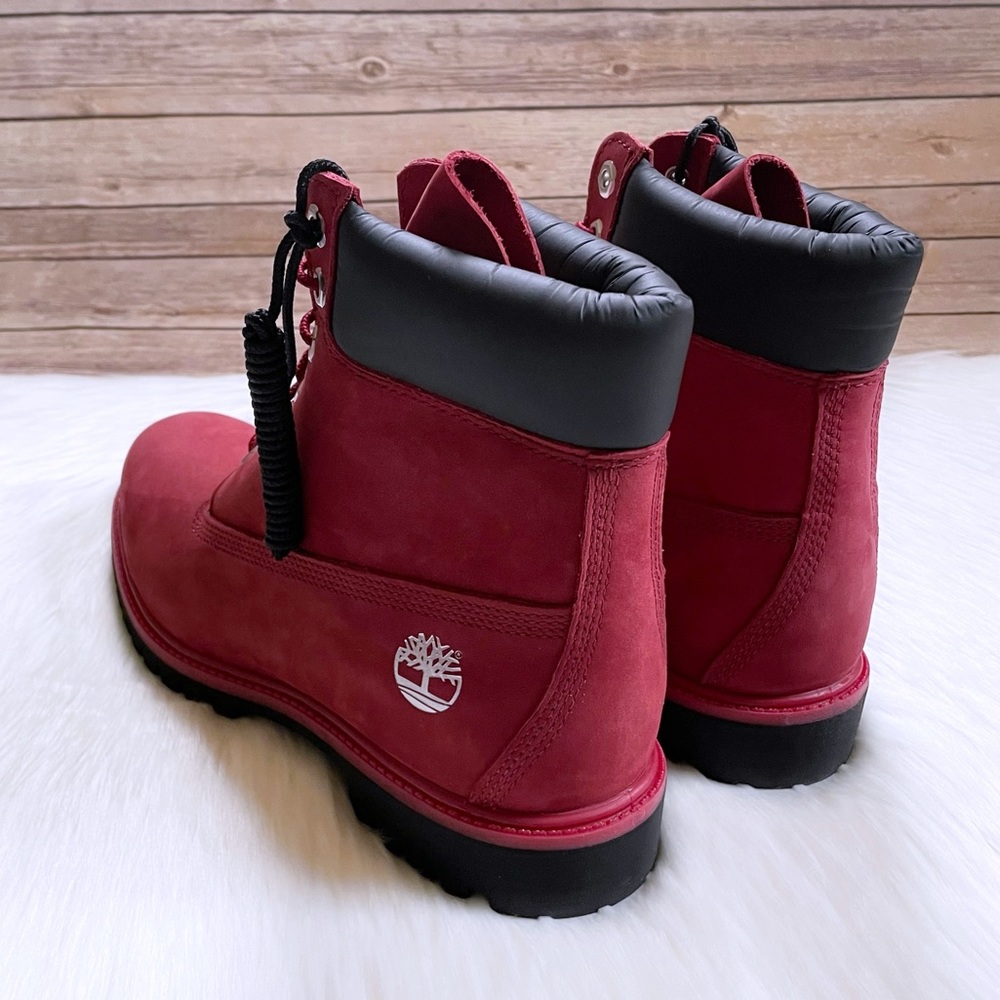 Timberland Men’s Premium 6 Inch Waterproof Dark Red Boots - Picture 4 of 8